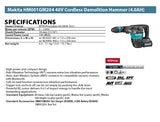 Makita HM001GM204 40V Cordless Demolition Hammer (4.0AH)