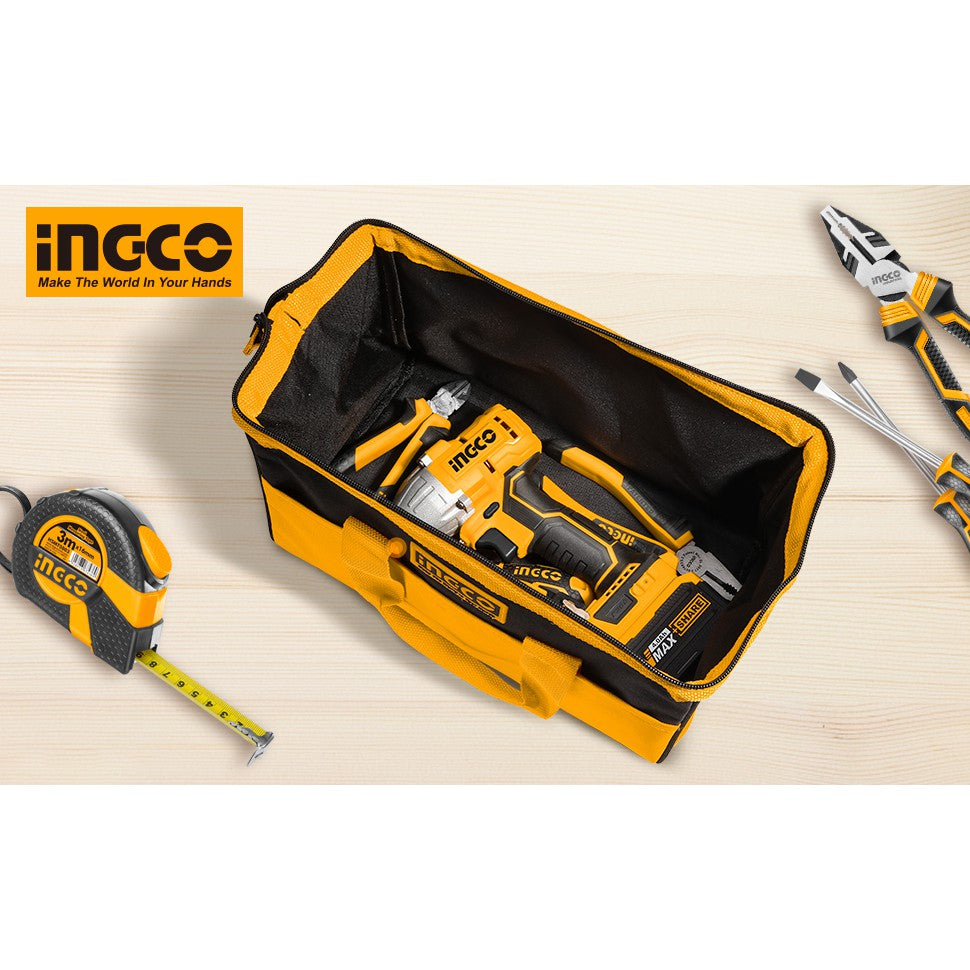 INGCO 13" Tool Bag Organizer with Wide Mouth Water-proof Multi-use Tool Tote Bag HTBG281328