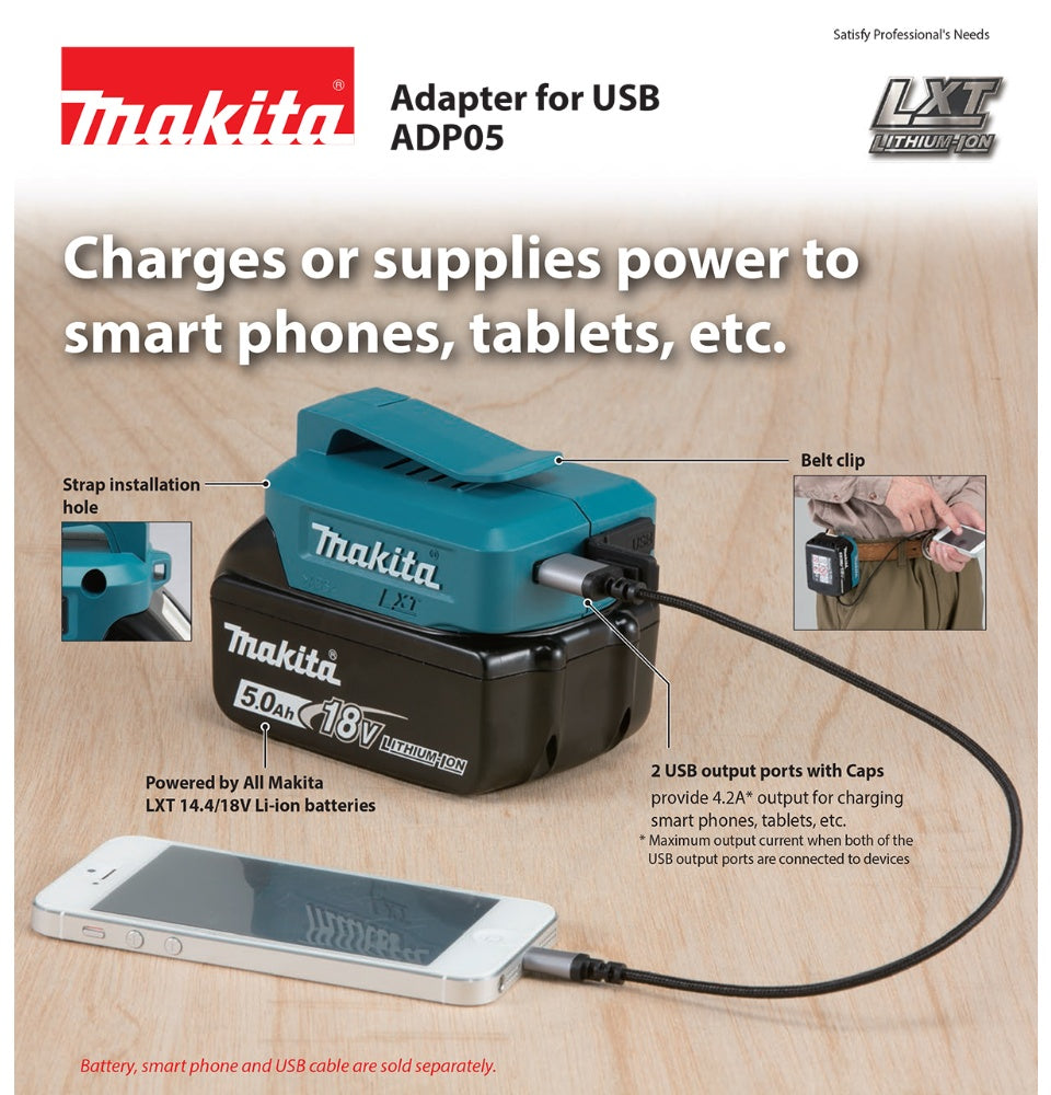 Makita ADP05 USB Adaptor for Battery