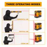 INGCO 50 Feet Horizontal and Vertical Cross-Line Laser Level Self-Leveling HLL156508