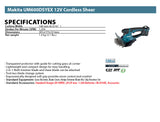 Makita UM600DSYEX 12V Cordless Shear