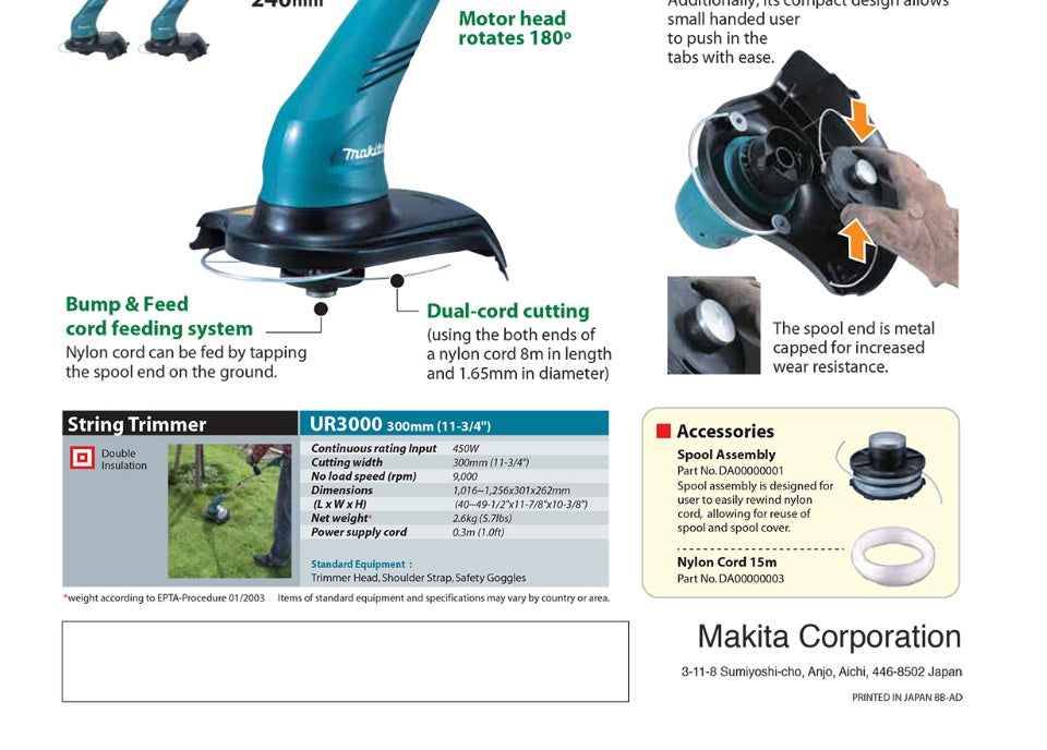 [FREE GIFT] Makita UR3000 Grass Trimmer