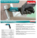 Makita DF001DW Cordless Screwdriver Kit (3.6V)