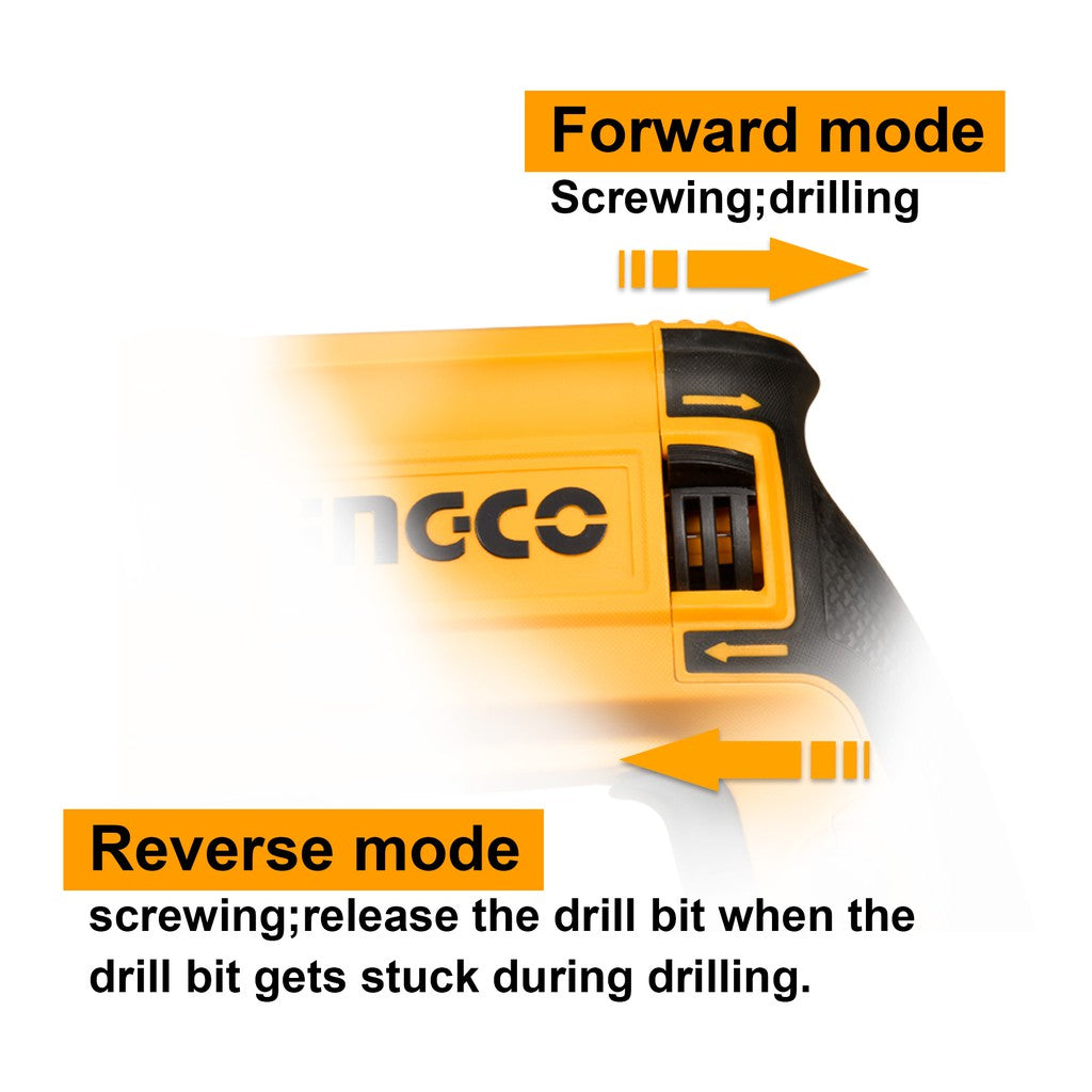 INGCO 800W Rotary Hammer Drill with 3 Drills and 2 Chisels RGH9028-2