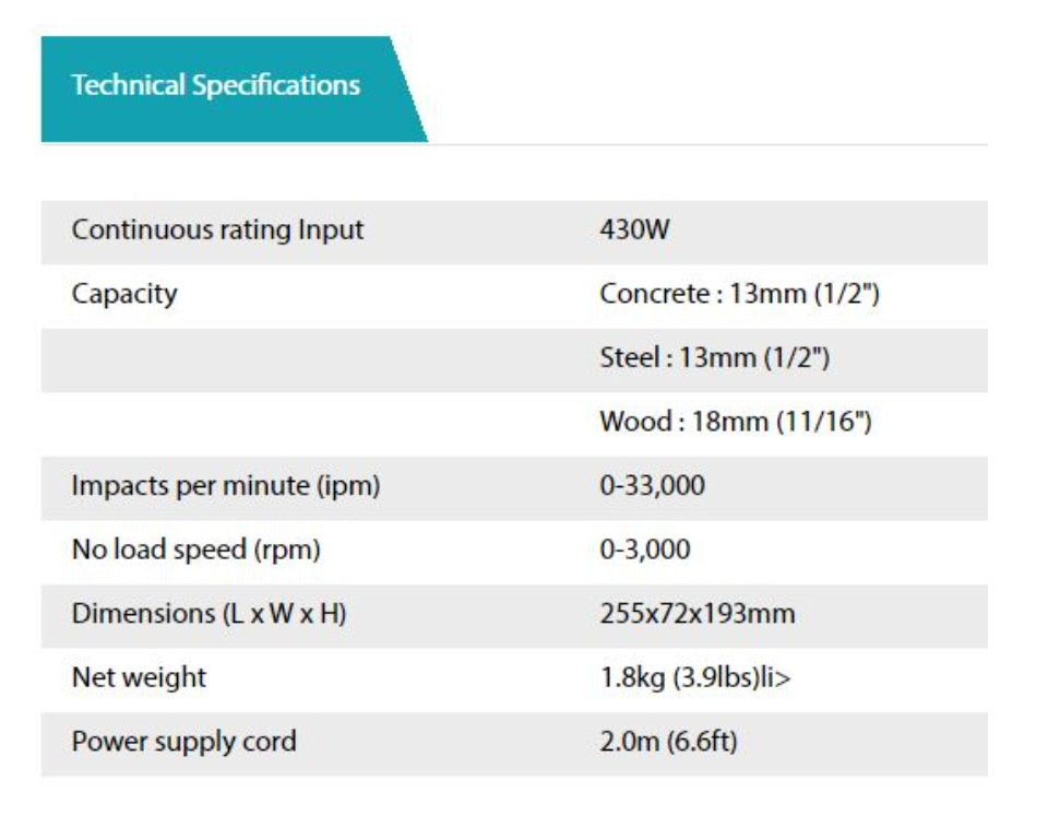 Makita MT M8103KX2B Impact Drill Kit (26PCS Accessories)