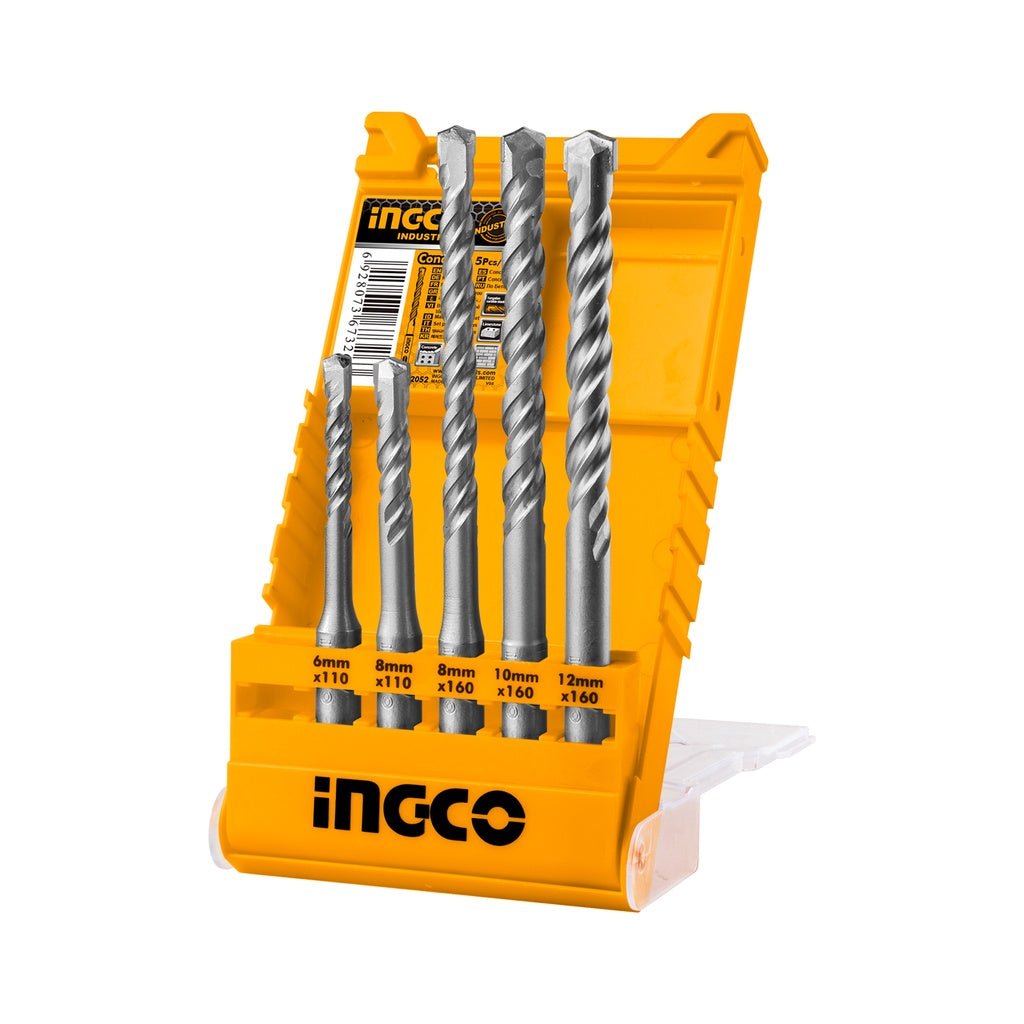 INGCO SDS plus Drill Bits Set for Hammer Drill with 5Pcs AKD2052