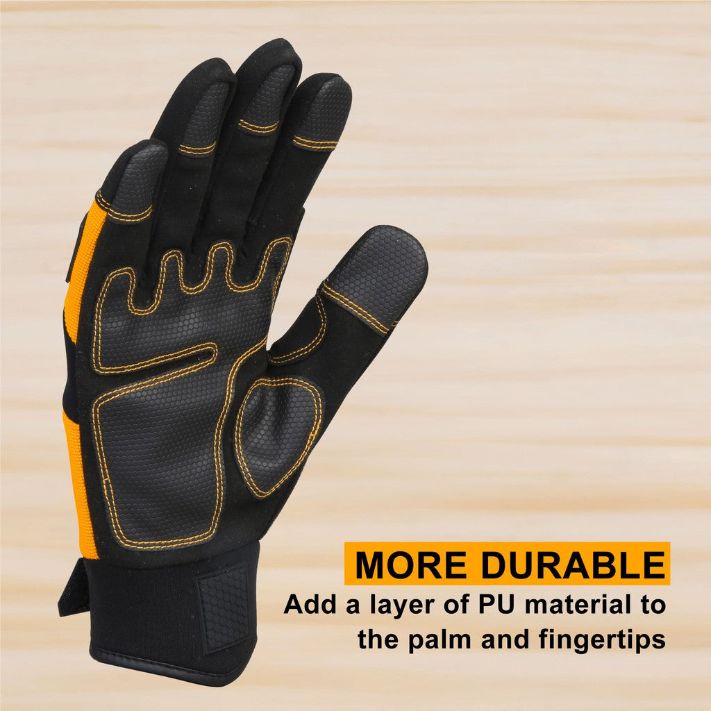 INGCO Abrasion Resistance Mechanic Gloves with Microfibre Material Palm and Rubber on back HGMG02-XL