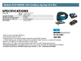 Makita DJV180RGE 18V Cordless Jig Saw (6.0 Ah)