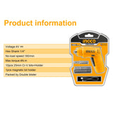 INGCO Lithium-Ion Electric Cordless Screwdriver CSDLI0402