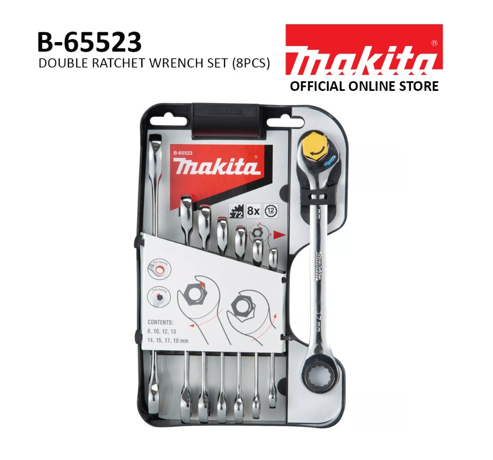 Makita B-65523 Double Ratchet Spanner Set (8PC)