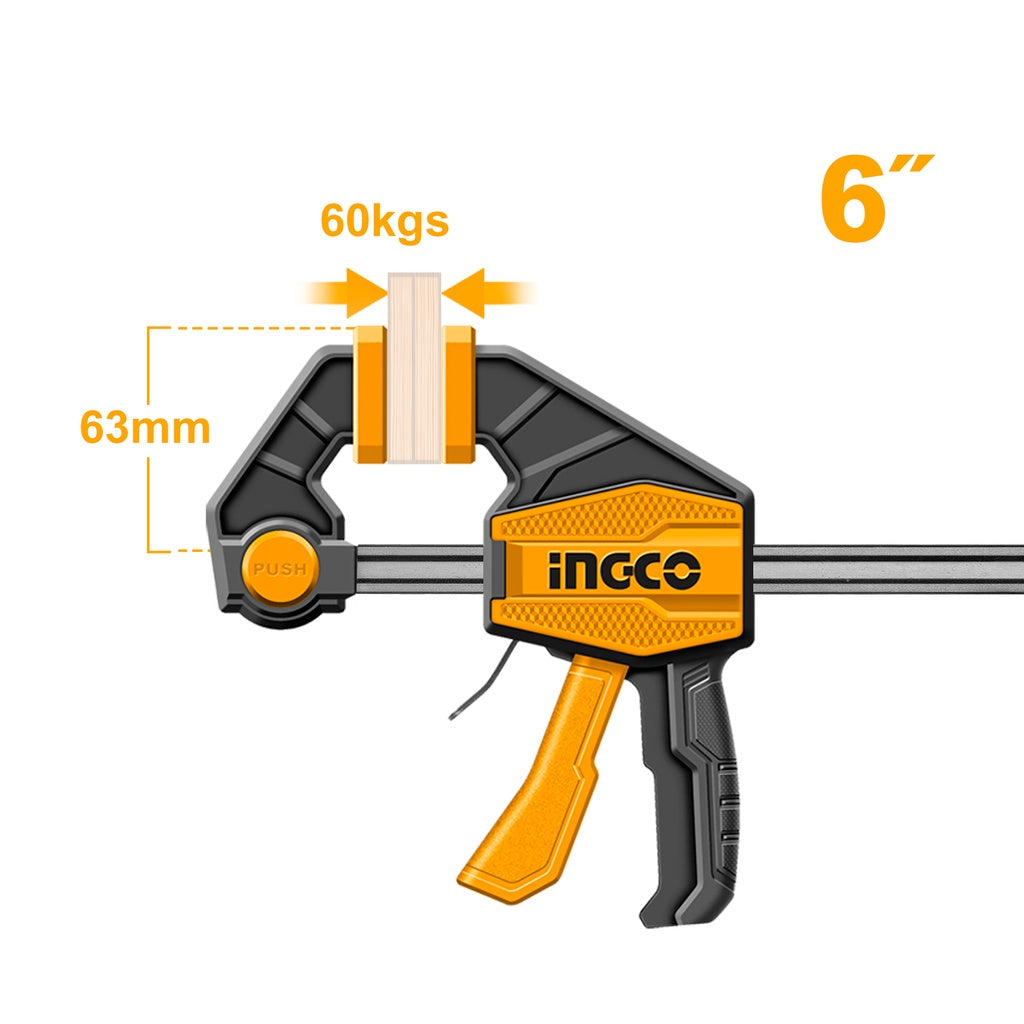 INGCO 6'' 12'' 18 '' Quick Bar Clamps HQBC01601, HQBC01602, HQBC01603