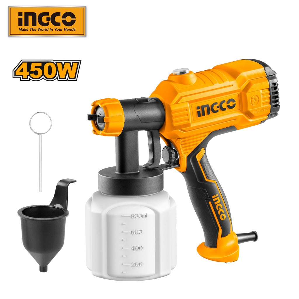 INGCO Paint Sprayer 450W 800ml 50DIN-s Corded Spray Gun SPG3508