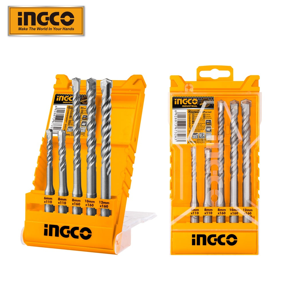 INGCO SDS plus Drill Bits Set for Hammer Drill with 5Pcs AKD2052