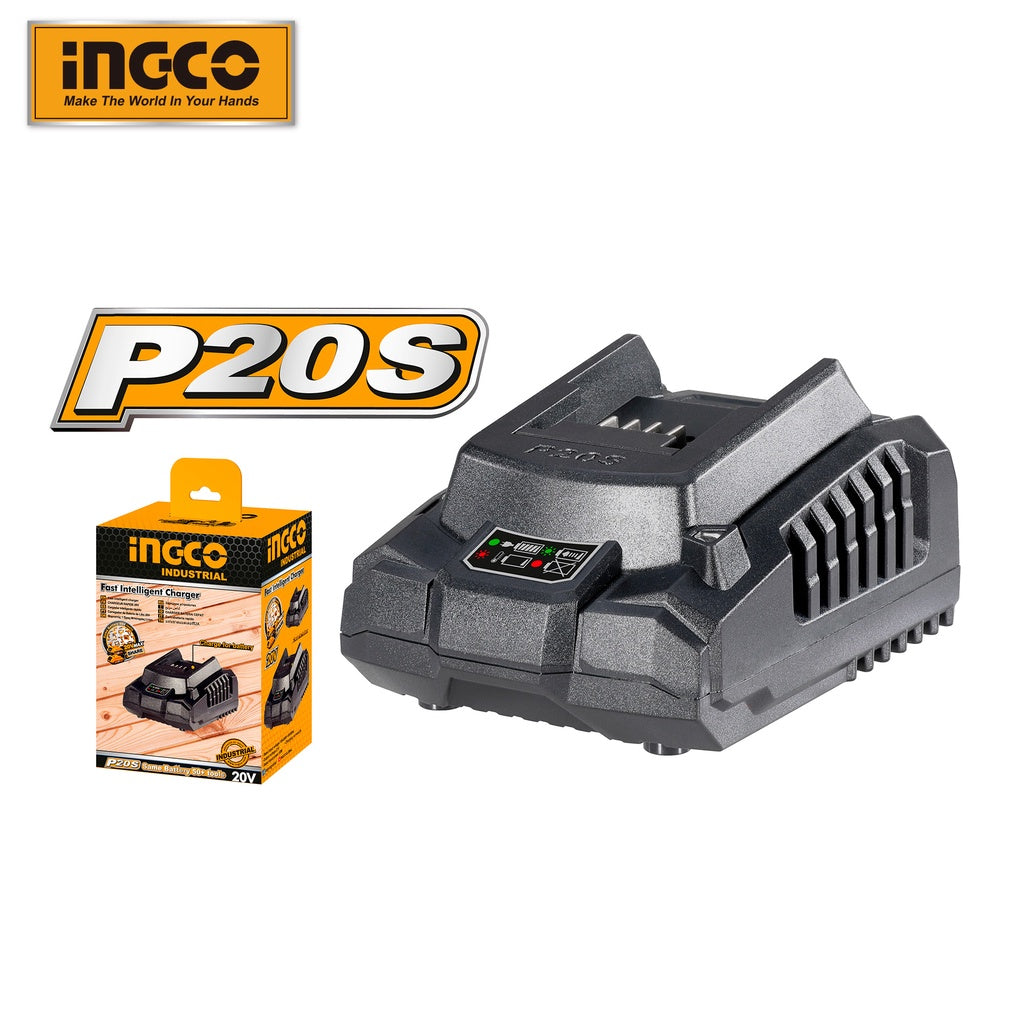 INGCO Tools 20V Fast Intelligent Charger FCLI2001 for P20S Power Tools FCLI2001