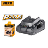 INGCO Tools 20V Fast Intelligent Charger FCLI2001 for P20S Power Tools FCLI2001