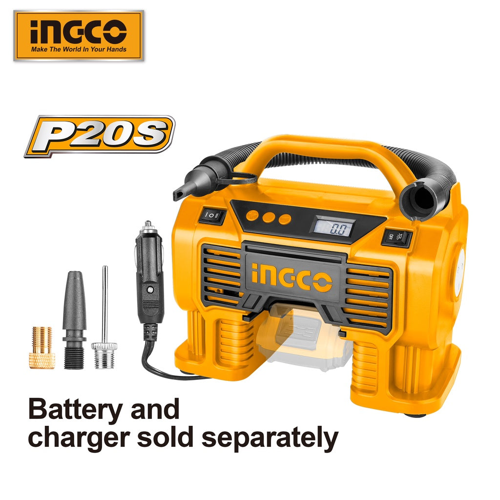 INGCO P20 20V Lithium-Ion Auto Air Compressor CACLI2002 (Bare Unit)