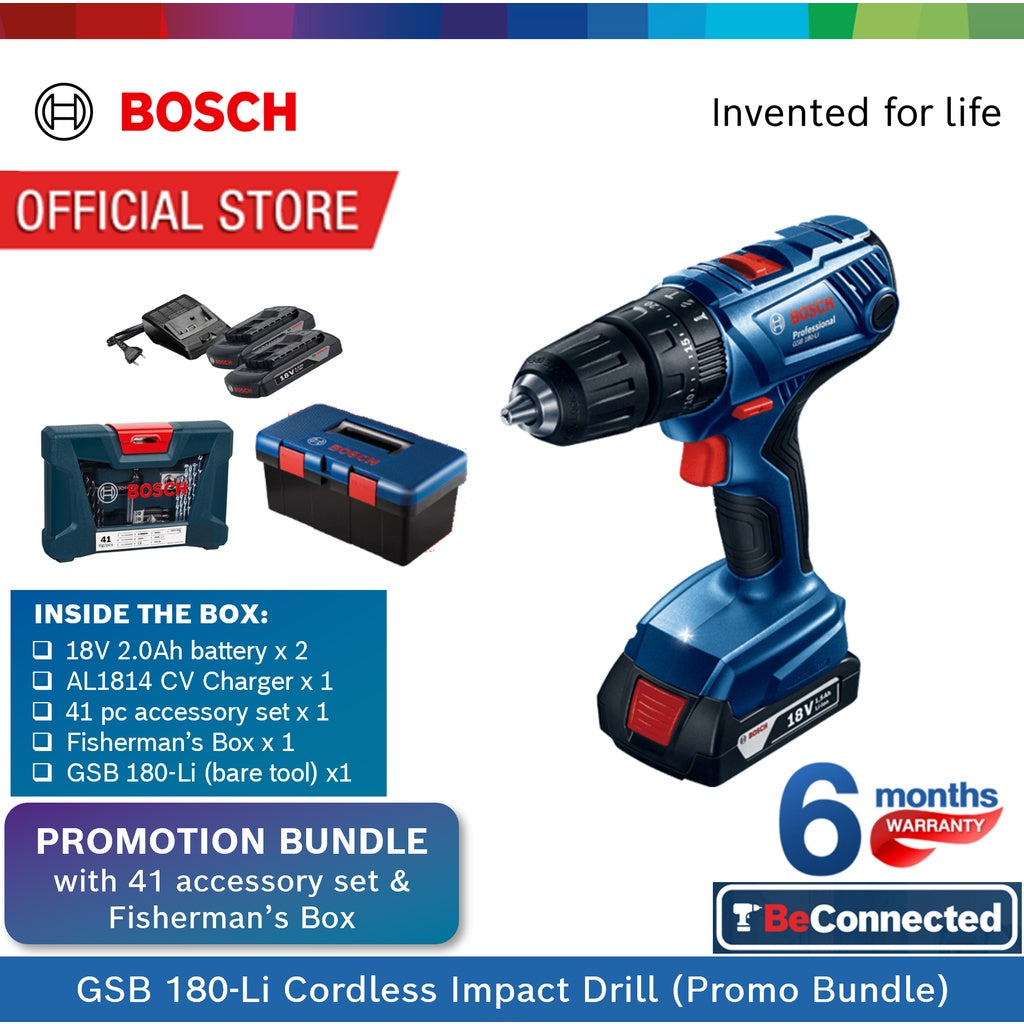 Bosch 18V GSB 180-Li Cordless Impact Drill | 1 Year Local Warranty