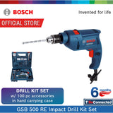 Bosch 500W GSB 500 RE Impact Drill w 100 pc Accessories & Carrying Case |  1 Year Local Warranty