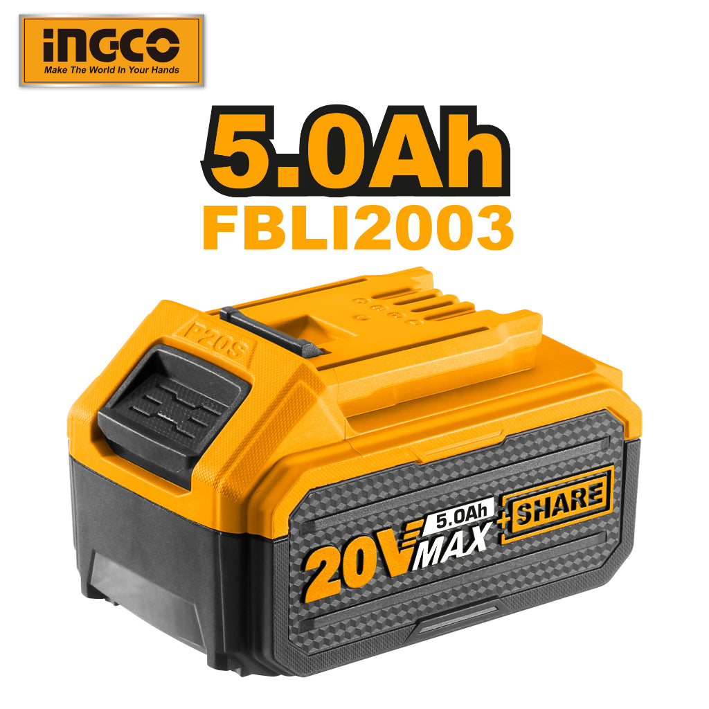 INGCO Tools 20V 5.0Ah Lithium-Ion Battery Pack FBLI2003/ FBLI2002/FBLI2001 for P20S Power Tools