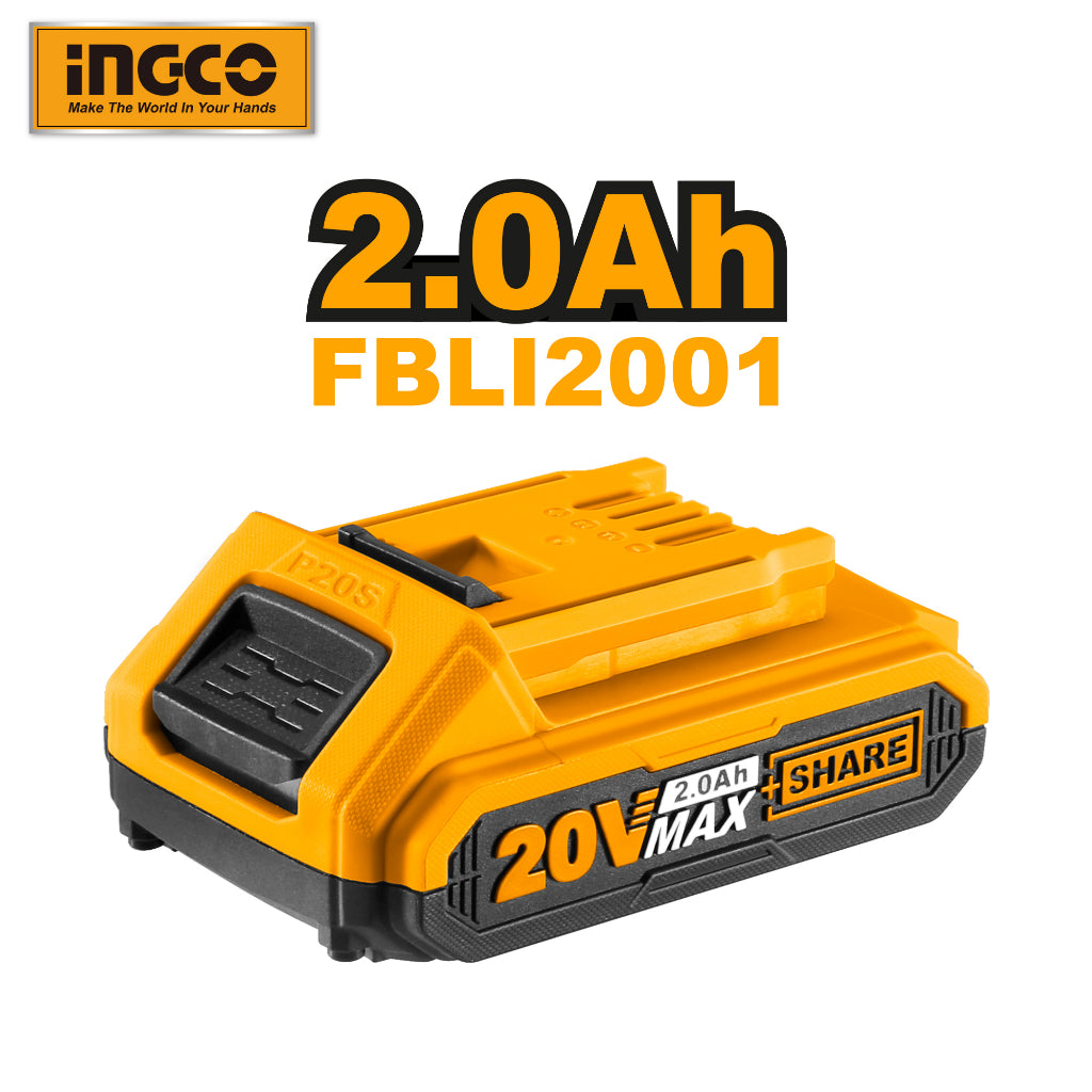 INGCO Tools 20V 5.0Ah Lithium-Ion Battery Pack FBLI2003/ FBLI2002/FBLI2001 for P20S Power Tools