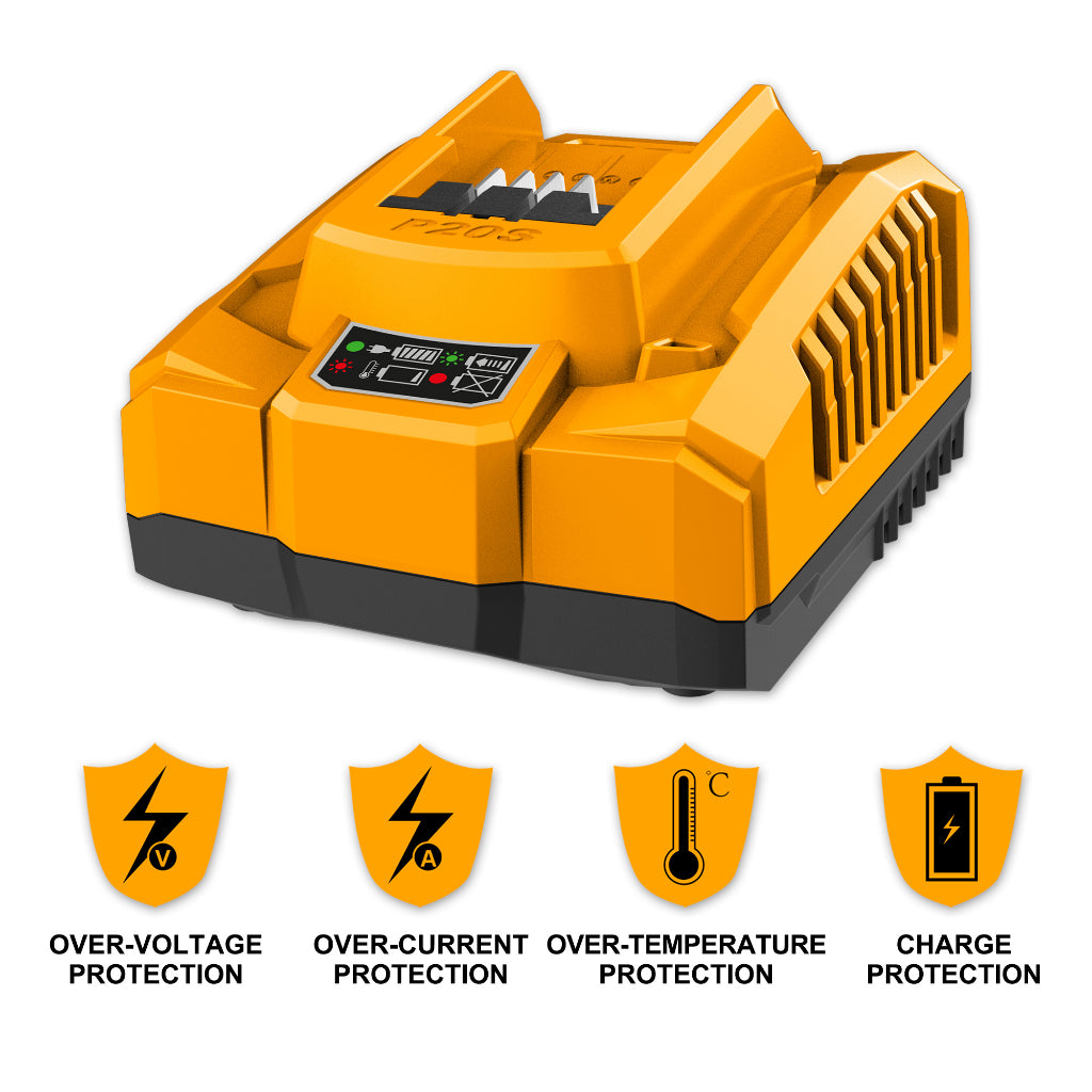 INGCO Tools 20V Fast Intelligent Charger FCLI20411 for P20S Power Tools Battery