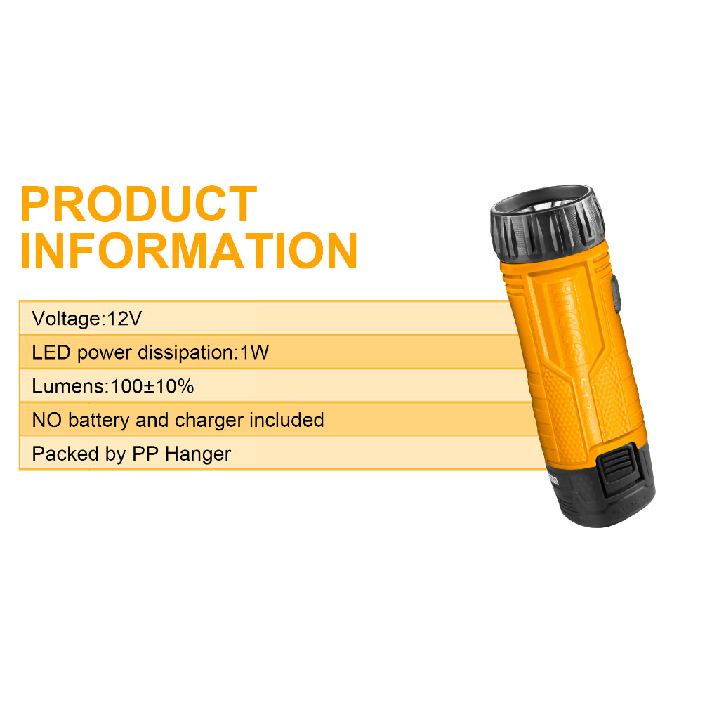 INGCO 12V Lithium-Ion Portable Flashlight CWLI1223