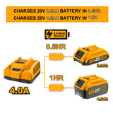 INGCO Tools 20V Fast Intelligent Charger FCLI20411 for P20S Power Tools Battery