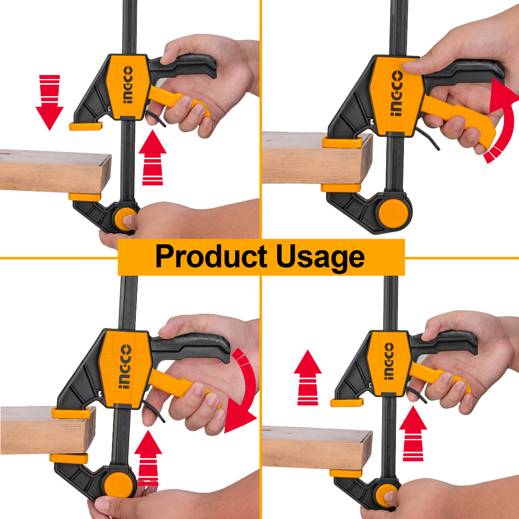 INGCO 6'' 12'' 18 '' Quick Bar Clamps HQBC01601, HQBC01602, HQBC01603