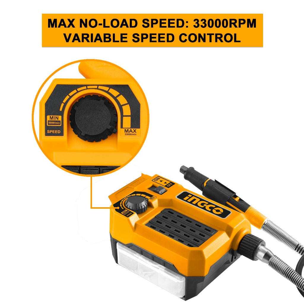 INGCO 20V Lithium-ion Grinder Variable Speed Control with 40pcs Accessories CMGLI20011