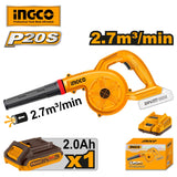 INGCO 20V Lithium-Ion Blower Set CABLI200281 with Battery and Charger