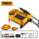 INGCO 20V Lithium-ion Grinder Variable Speed Control with 40pcs Accessories CMGLI20011