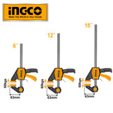 INGCO 6'' 12'' 18 '' Quick Bar Clamps HQBC01601, HQBC01602, HQBC01603