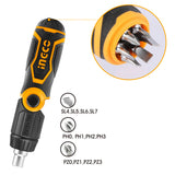 INGCO 13 in 1 Ratchet Screwdriver Set Multifunctional Folding Handle AKISD1208