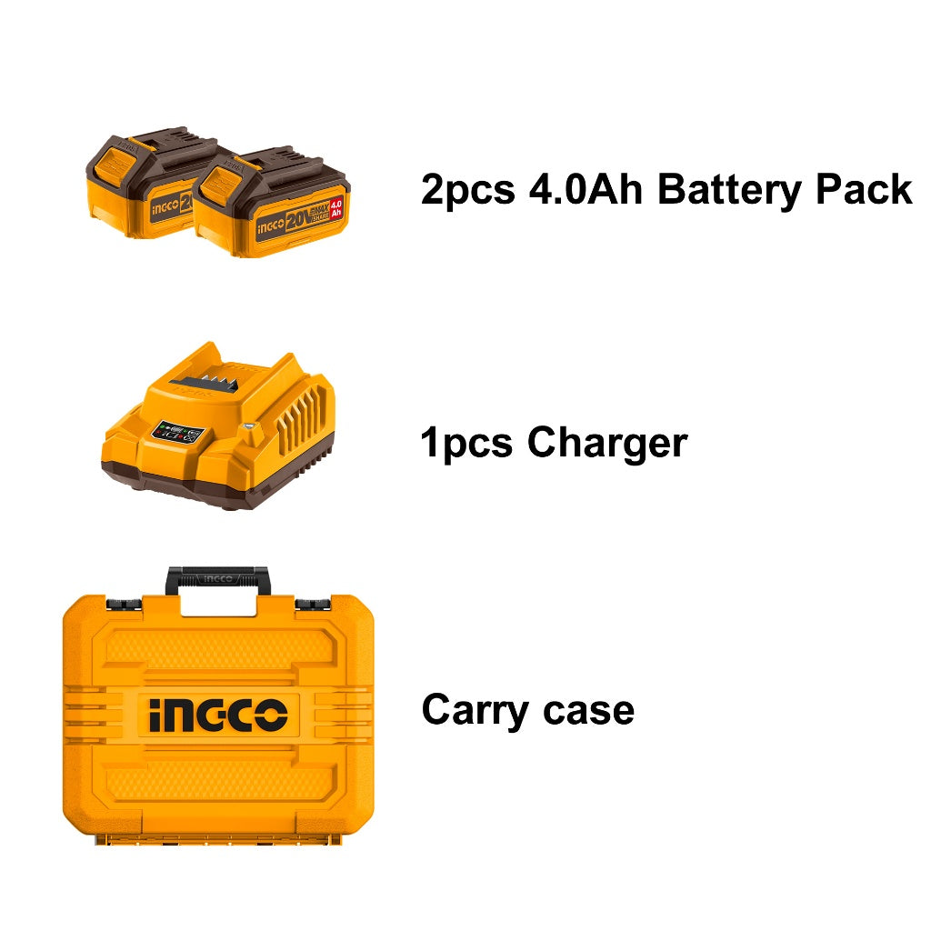 INGCO 20V Lithium-Ion Rotary Hammer Set CRHLI202289 with Battery and Charger