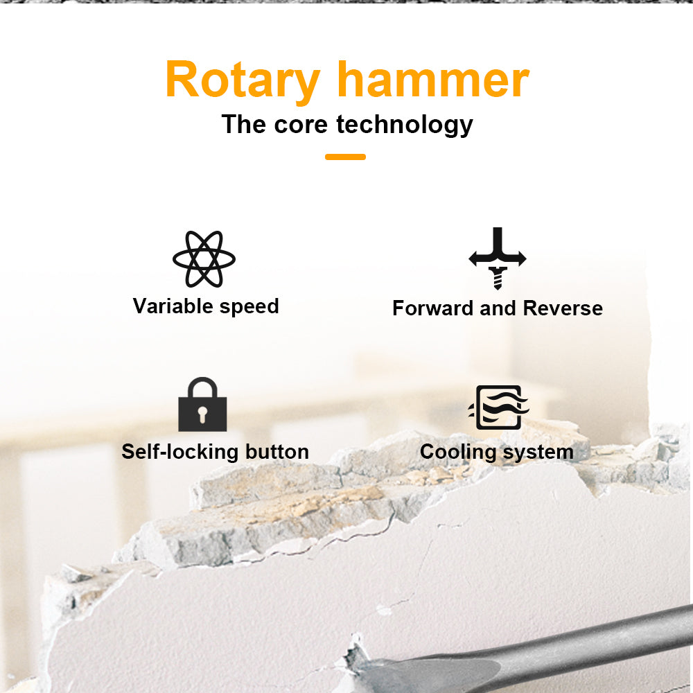 INGCO 800W Rotary Hammer Drill with 3 Drills and 2 Chisels RGH9028-2