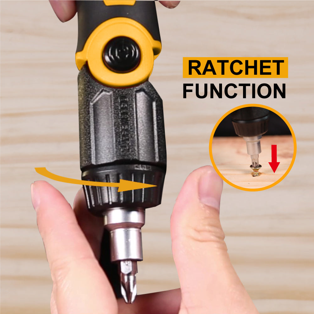 INGCO 13 in 1 Ratchet Screwdriver Set Multifunctional Folding Handle AKISD1208